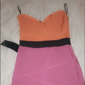 🧡 BEBE pink & orange dress 💖